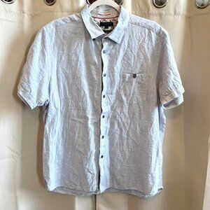 Ted Baker Mens Shirt Size‎ 6 Linen Blend Preppy Heritage Blue Old Money 19218